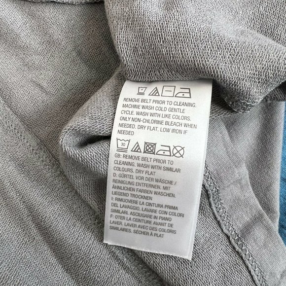 Lisa Rinna Collection French Terry Duster Vest Size XS Belted Frost Grey A288525 - Picture 7 of 11